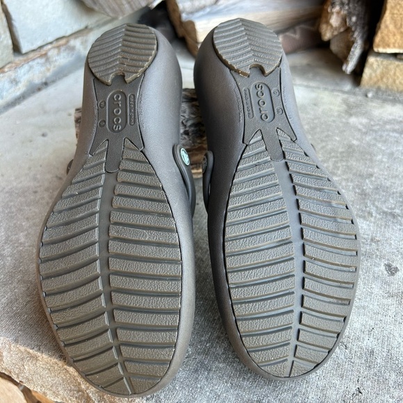 Crocs Brown Alice work brown ballet flat Mary Jane women’s slip on shoes Sz-6. G - Picture 8 of 9